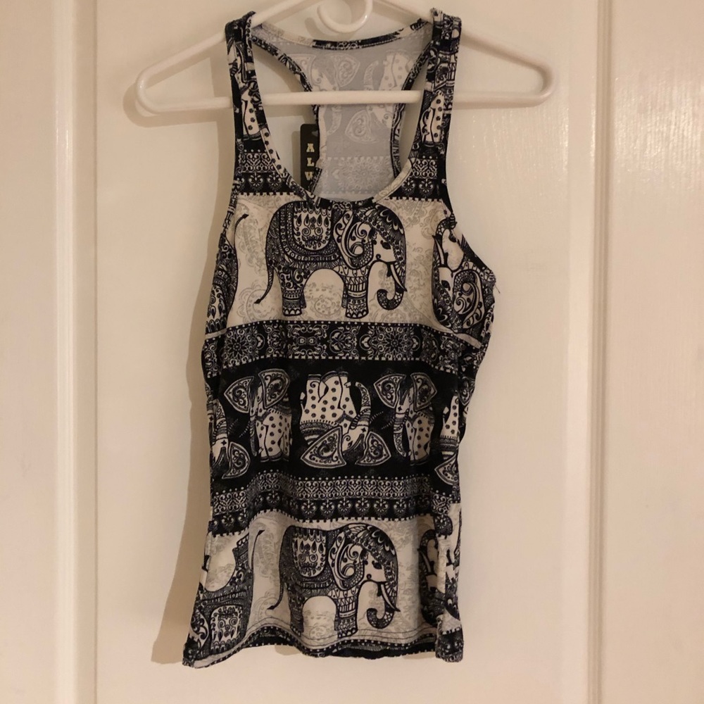 SOLD Elephant Print Tank